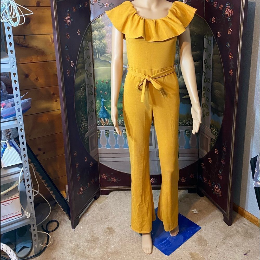 Gold or Mustard Jumpsuit Size M by B Famous # USA